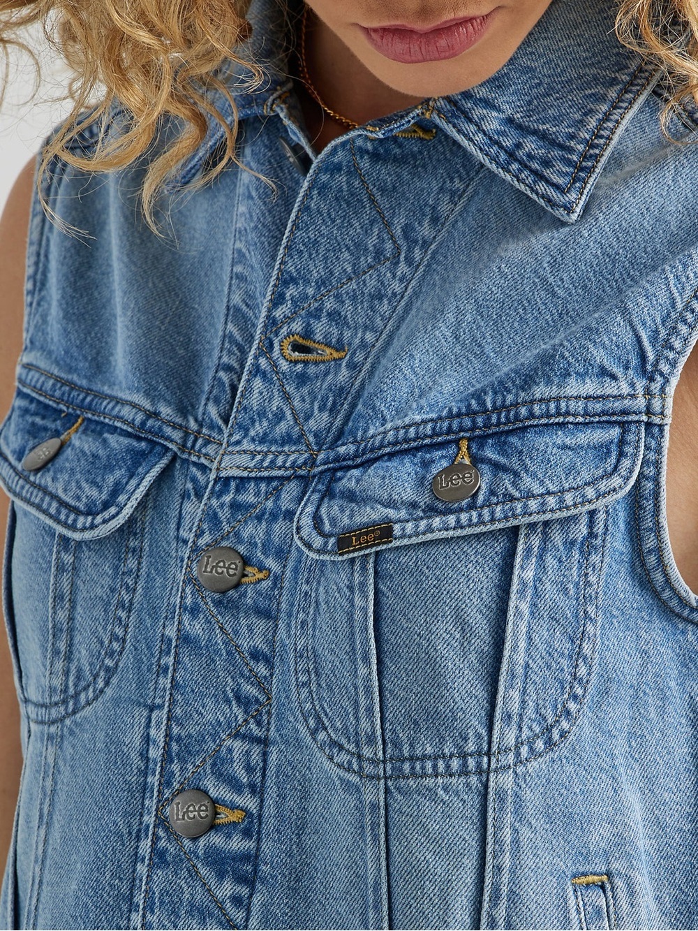 NWT Lee Denim Vest - Frosted Blue